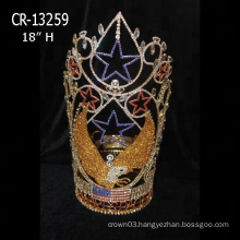 Star Flag Patriotic Pageant Rhinestone Crown